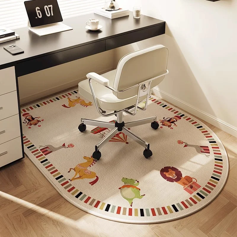 VIKAMA Cartoon Semi-Circular Desktop Game Chair Carpet Anti Slip, Wear-Resistant, Sound-Absorbing Soft Carpet Home Decoration