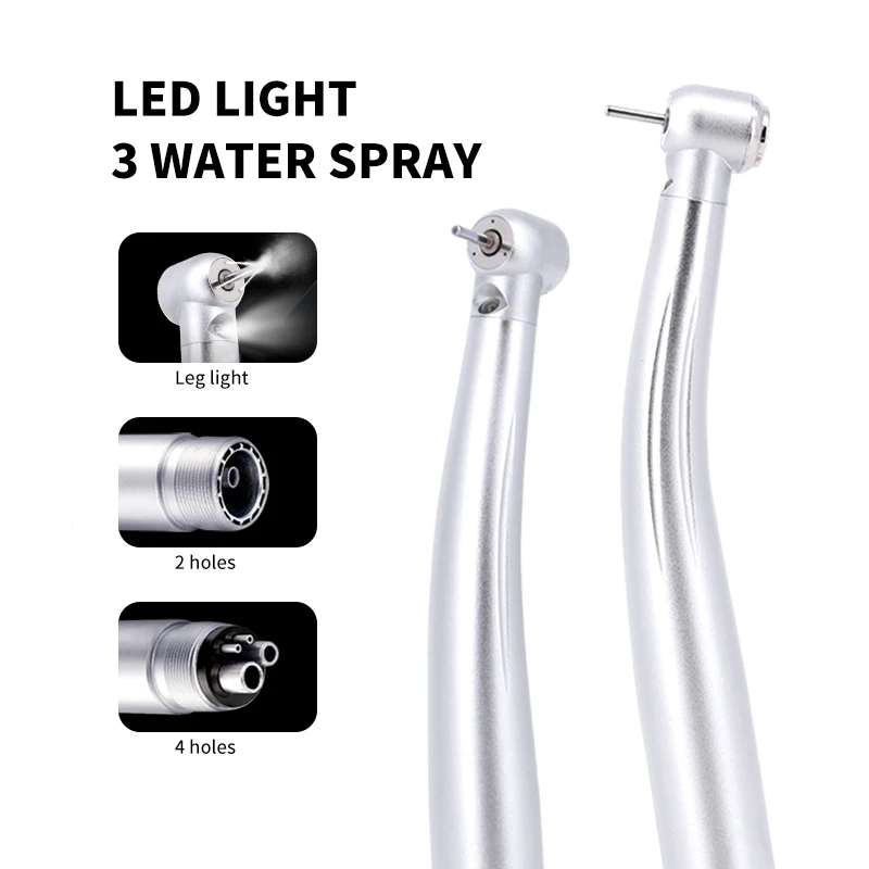 

Dental LED High Speed Handpiece Dentist Tips Teach Model E-Generator rotation Turbine Dentistry Push Button Triple Water Spray