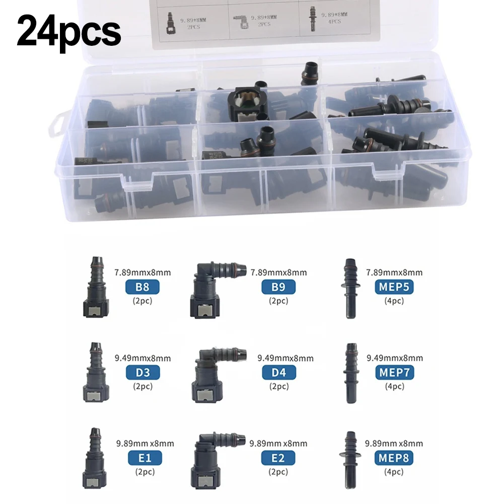 Kits de réparation de connecteurs rapides de conduite de carburant, 24 pièces, connecteurs de tuyaux d'huile ID8 8MM, connecteurs Diesel, accessoires de tuyaux de carburant Automobile