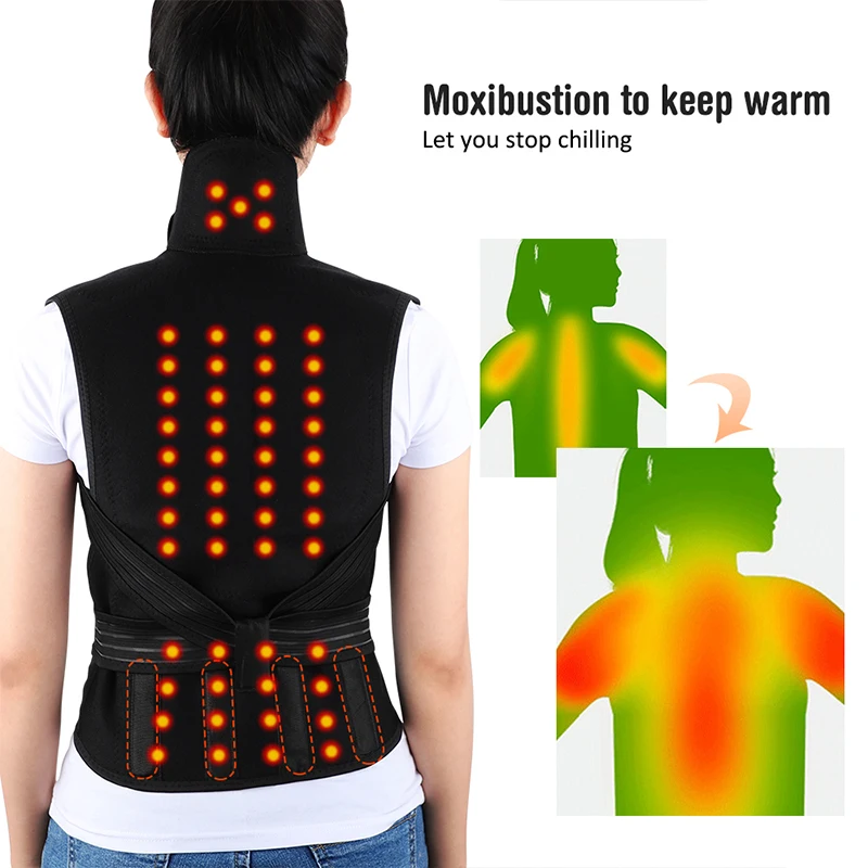 Magnet Tourmaline Self-Heating Magnetic Therapy Support Belt Low Back Shoulder Posture Corrector Spine Lumbar Support Back 68Pcs