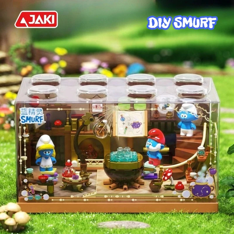 

JAKI Building Blocks Blue Elf Scene Small Particle Building Blocks Construct Puzzle Children's Toys Collection Model Gift