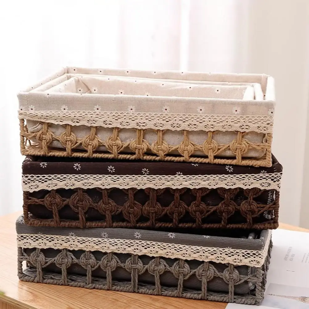 

Storage Box Large Capacity with Removable Lining Storage Bin Durable Anti-Rust Iron Frame Container for Home Bedroom Living Room