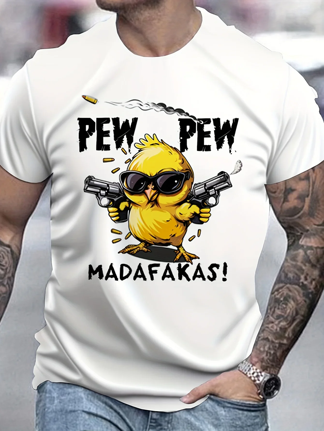 

3D анимация Harajuku Duck, быстросохнущая дышащая мужская футболка, уличная повседневная уличная мода для бега, фитнеса, верхняя одежда с короткими рукавами