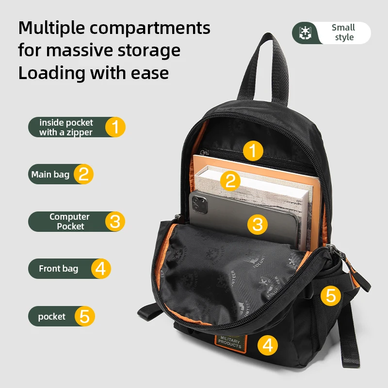 VOLUNTEER Herren-Reiserucksack, Outdoor, Wandern, Klettern, Camping, wasserdicht, große Kapazität, Tagesrucksack für Herren, 1609–08