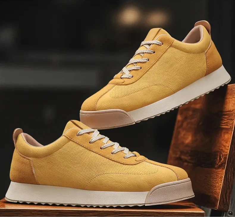 

Men's autumn thick soled height increasing board shoes, casual sports versatile, solid color casual shoes mens sneakers