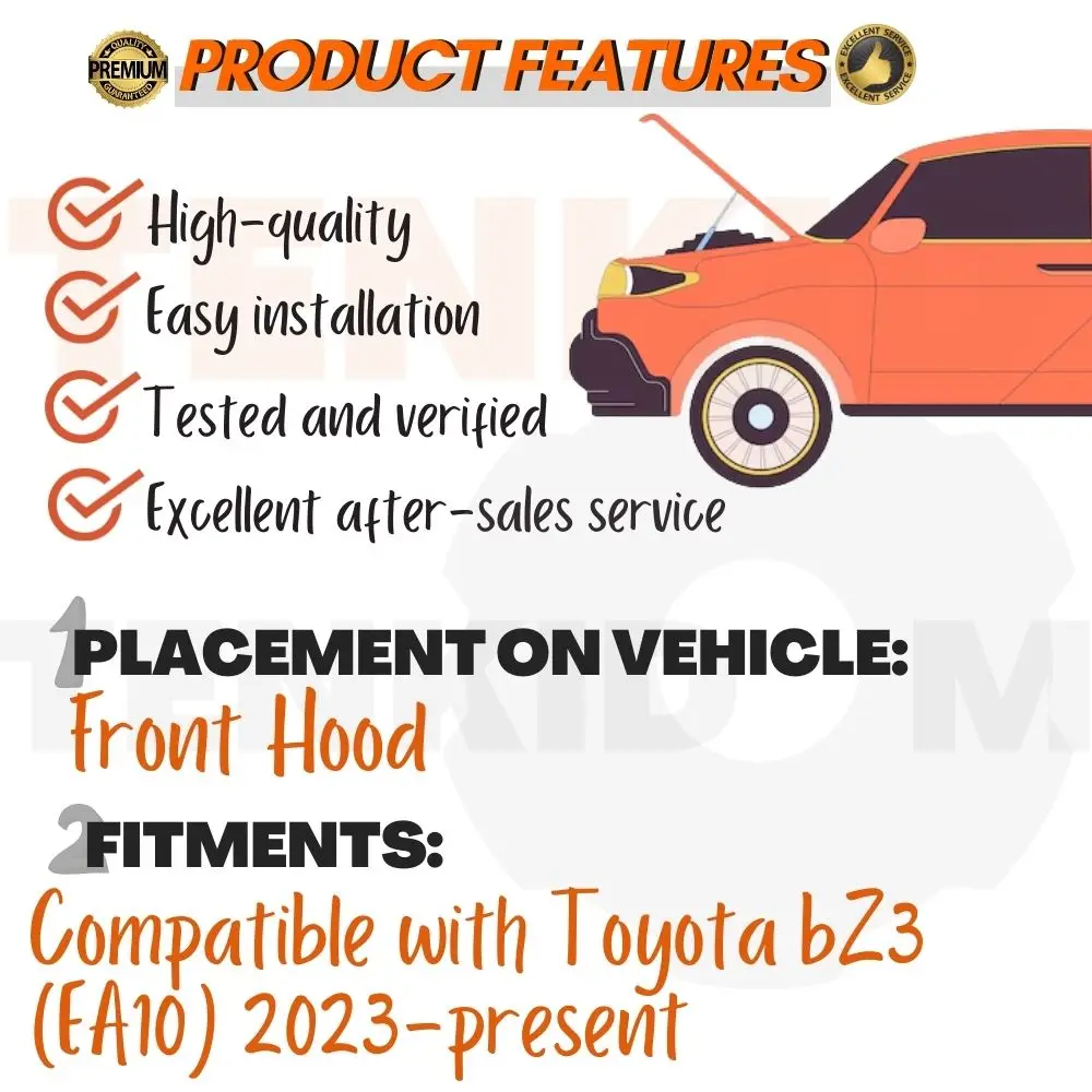 Front Hood Struts for Toyota bZ3 (EA10) 2023-present Shock Lift Supports Bonnet Gas Dampers Springs No-Drill
