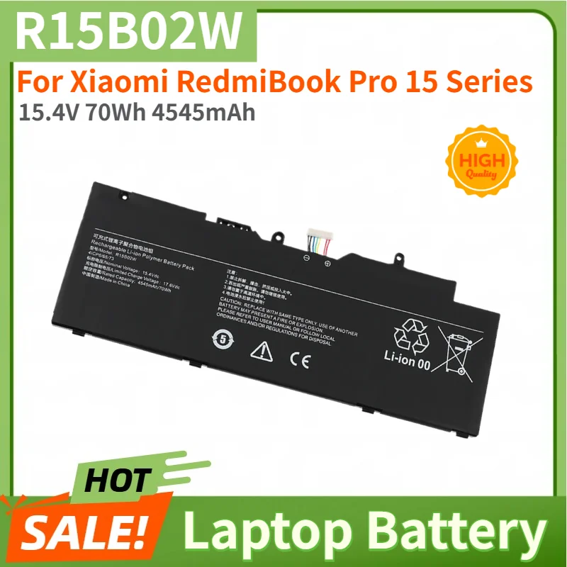 R15B02W High Quality Laptop Battery 15.4V 70Wh 4545mAh for Xiaomi RedmiBook Pro 15 Series Replacement Battery