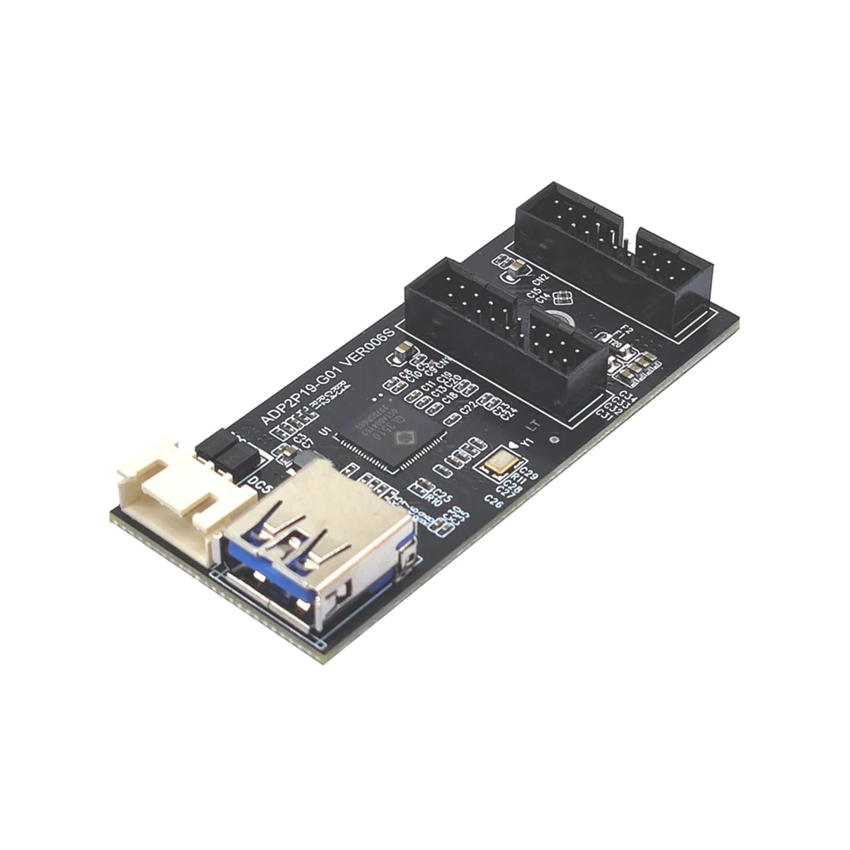 19Pin ประเภท E + เมนบอร์ด19Pin 1ถึง2ตัวแยก USB 3.2ฮับอะแดปเตอร์ A-KEY 19Pin ไปยังการ์ดขยาย19P แบบคู่