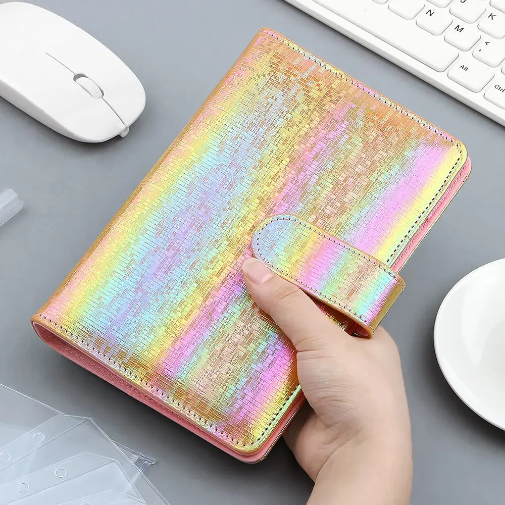 A6 Budget Binder 6 Ring Notebook with Binder Pockets, Expense Budget Sheets, Letter Sticker Labels, Saving Cash Envelopes System