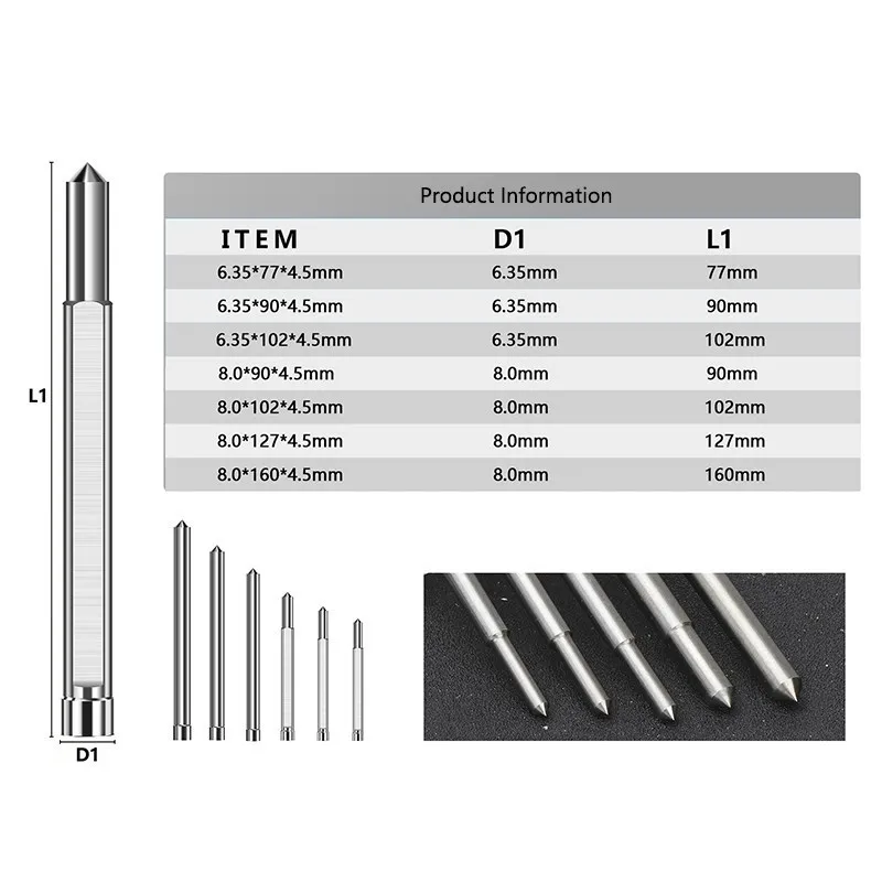 XCAN Drill Bit TCT/HSS Annular Cutter Pilot Pin 6.35mm 8mm Shank 77/90/102/127/160mm Long Pilot Pin Steel Plate Drill Tool