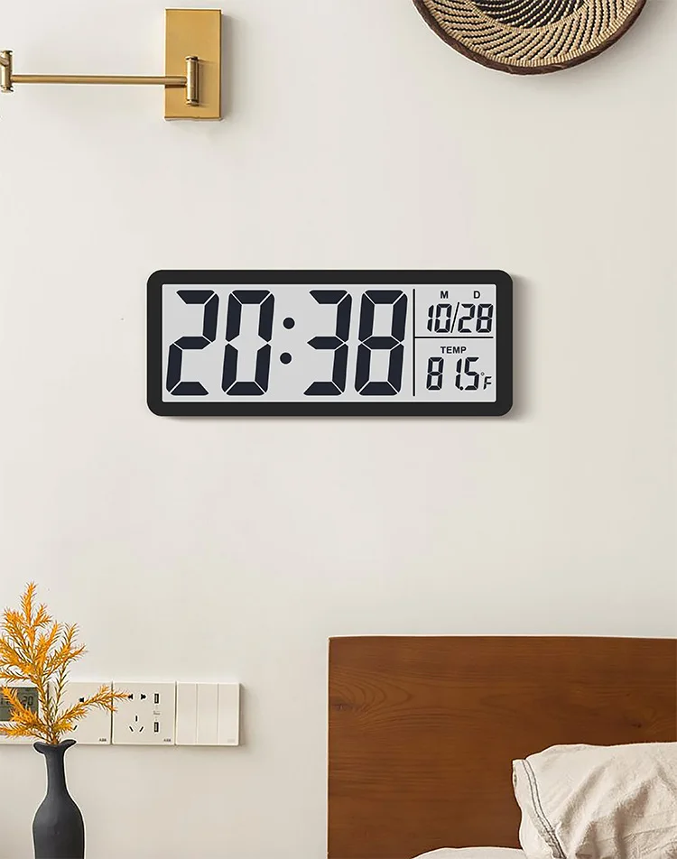 Creative LCD Multifunctional Wall Clock, Living Room Clock, , Large Screen, New Electronic Clock, (No Alarm Function)