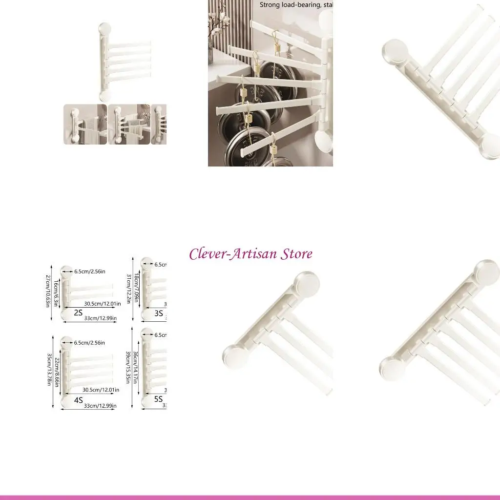 

E06B Practical Suction Mounted Towel Rack with Double Rotating Rack Portable for Renters and Wall Friendly Homes Hanging