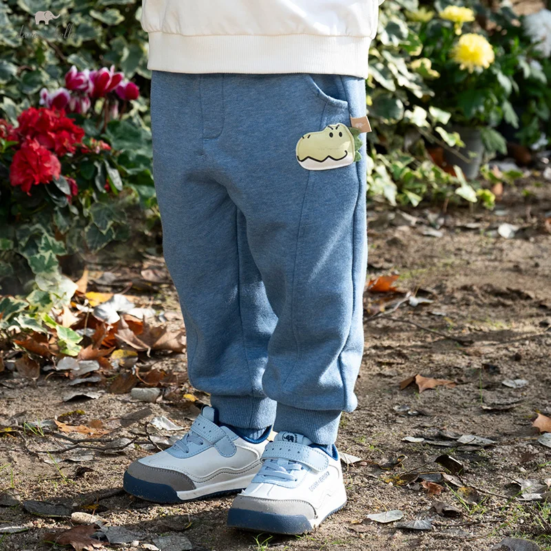 

Dave Bella, детские брюки для мальчиков, новинка 2024, весенне-осенние вязаные детские брюки, свободные повседневные брюки DB 1250709