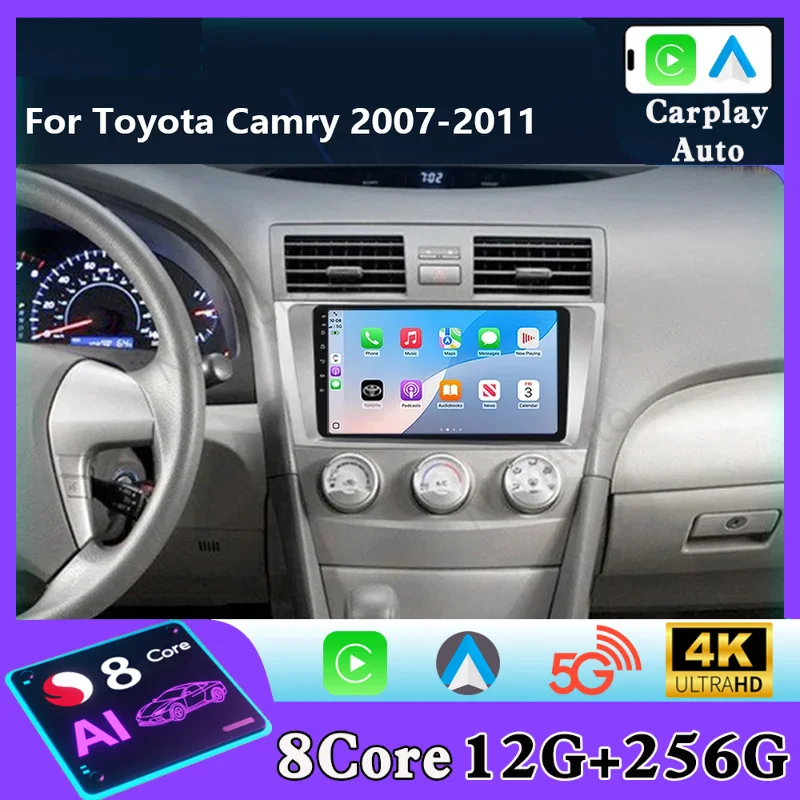 Android  Car Radio For Toyota Camry 2007-2011 Aurion 2006-2011 Multimedia Player GPS 5G Carplay Stereo Head Unit