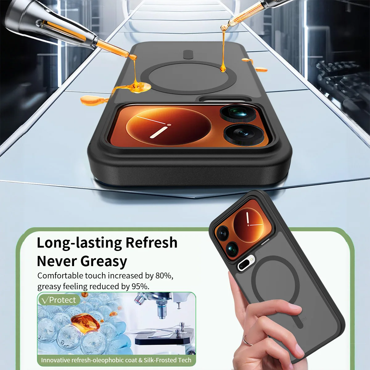 حافظة مغناطيسية غير لامعة لهاتف Magsafe لهاتف Xiaomi Mi 17 Pro Max 15 Ultra 15T 14T Pro 5G غطاء مقاوم للصدمات للشحن اللاسلكي