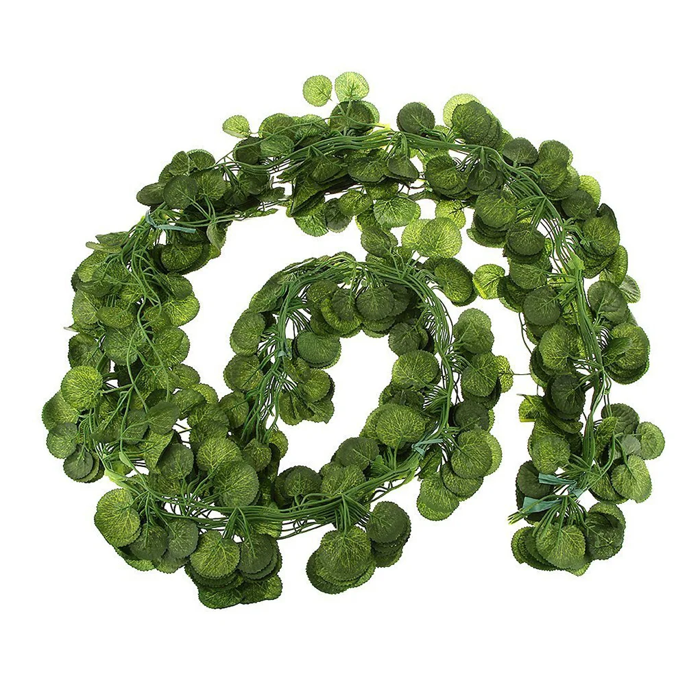 

12pcs 6.5Ft Artificial Hanging Foliage Garland Plants Decor For Home Wedding Garden Office Realistic Pumpkin Leaf Vine Synthetic