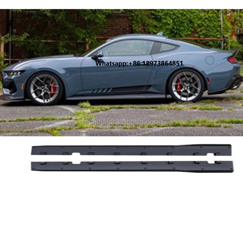 

Car Door Skirt Body Kit Styling Door Guard Board Strip Protection for ford Mustang 2024 2025 2026 Exterior Accessories