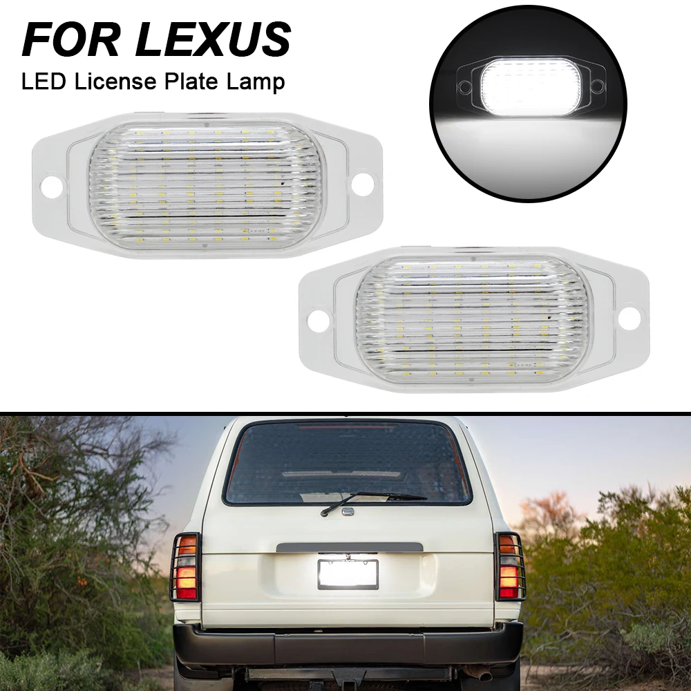 

LED License Plate Lights For Toyota Land Cruiser FJ80 FJ Cruiser (XJ10, GSJ15) 2PCS Number Plate Lamps For Lexus LX450 1996-1998