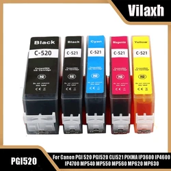 vilaxh PGI-520 CLI-521 Ink Cartridge For Canon PGI 520 PGI520 CLI521 PIXMA IP3600 IP4600 IP4700 MP540 MP550 MP560 MP620 MP630