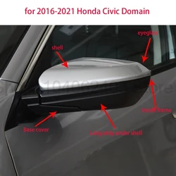 Rearview mirror cover / Side view mirror housing / Inner frame is suitable for Honda Civic models from 2016 to 2021.
