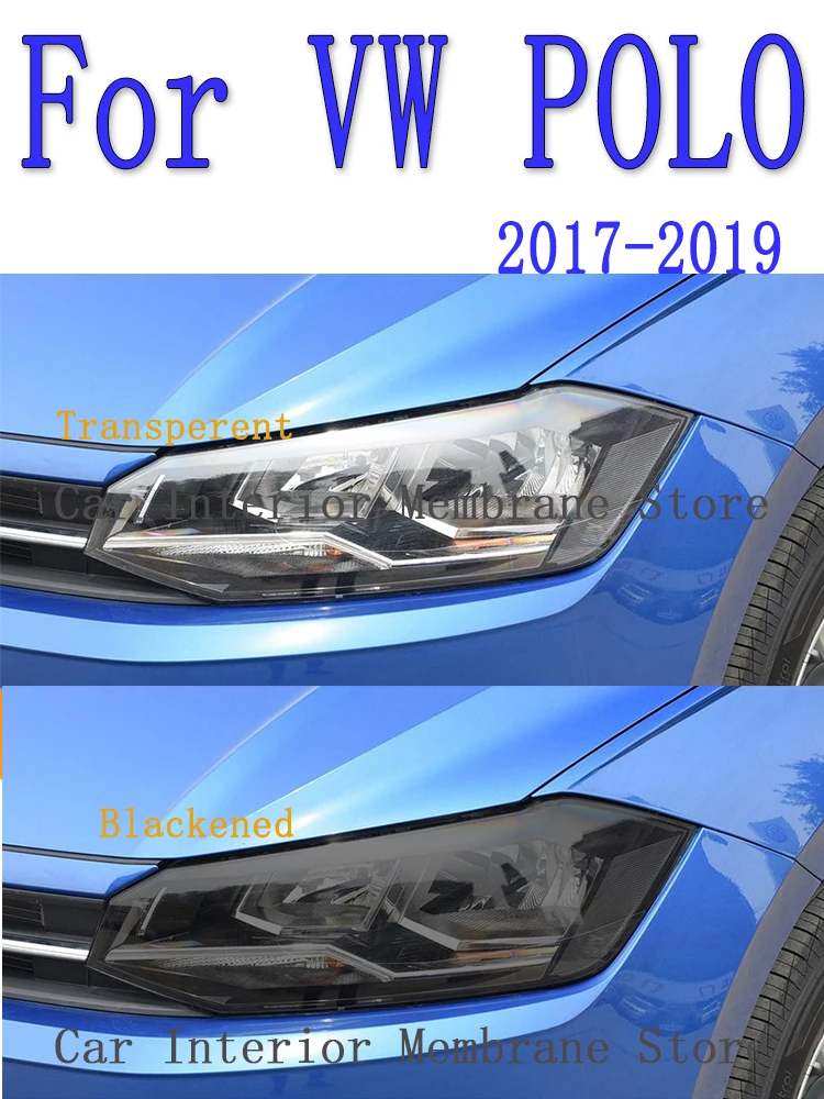 For VW POLO 2017 2018 2019 TPU Car Exterior Headlights Anti-Scratch Protective Film Headlamps Repair Sticker Accessories Refit