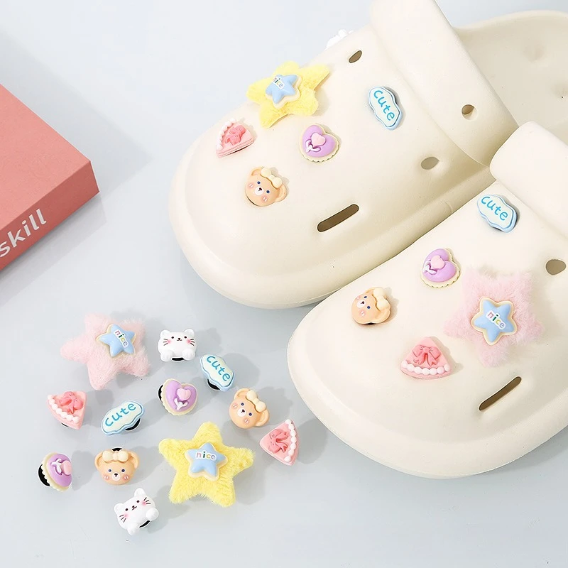 

12 pcs diy Cro shoe flower accessories hole shoes flower shoes accessories cartoon buckle accessories decorative buckle jewelry