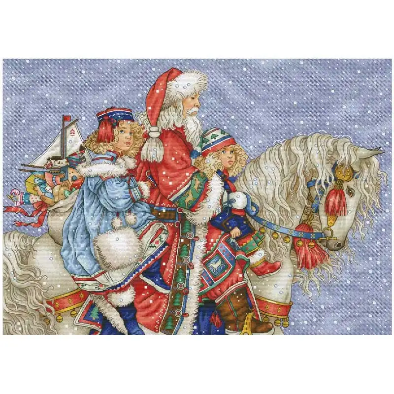 Santa Claus and Children Patterns Counted Cross Stitch Sets DIY 11CT 14CT 16CT 18CT Cross Stitch Kit Embroidery Needlework Gifts