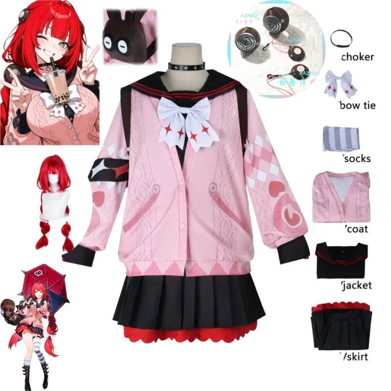 

Zenless Zone Zero Ukinami Yuzuha Косплей Костюм Парик Пальто Хэллоуин Реквизит Для Женщин