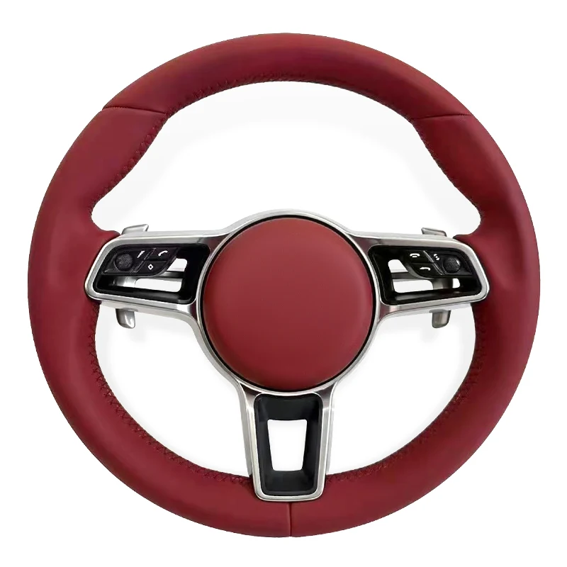 

Полностью кожаный руль для Porsche 918 911 718 970 971 958 992 Cayman Boxster Cayenne Panamera Macan, обновленное рулевое колесо