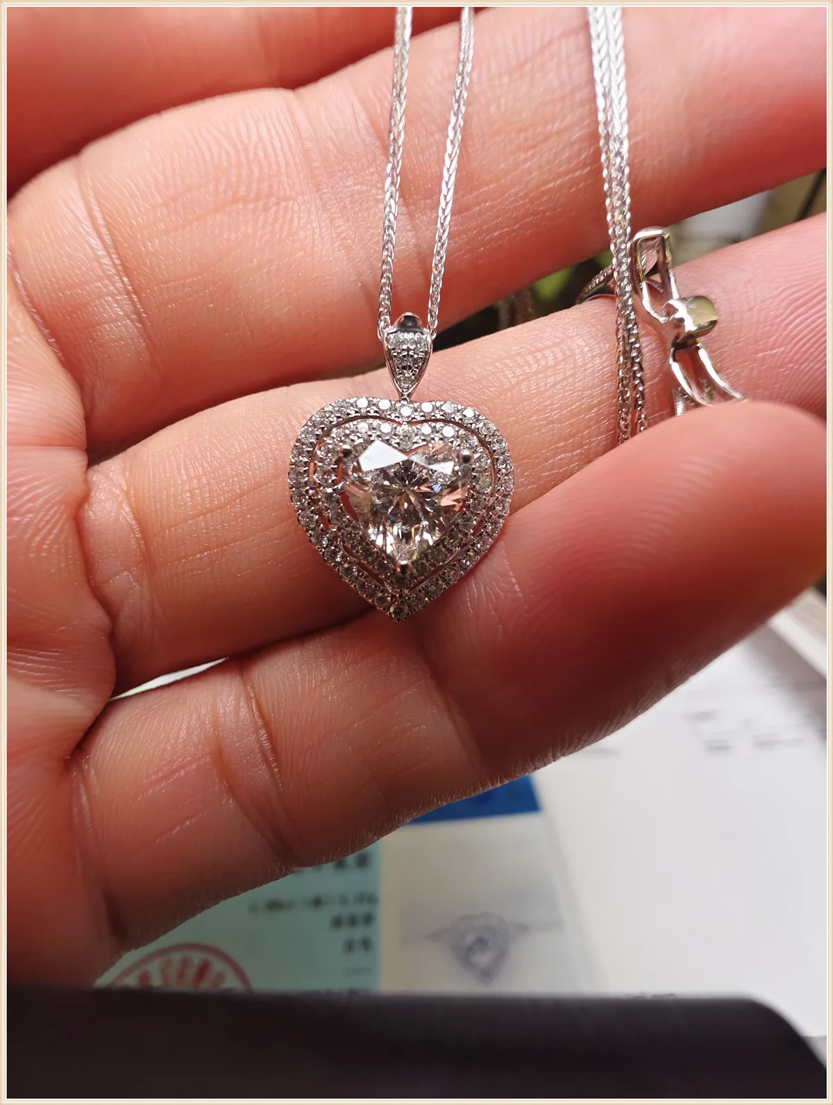 18k ouro sólido laboratório crescer diamante coração 2 quilates anel de diamante pingente dupla finalidade certificado igi cvd/hpht anel de noivado para rapaz