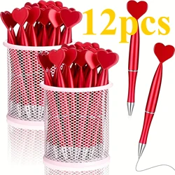 12pcs Valentine's Day Heart Shape Pens Black Gel Ink Rollerball Pens for Office School Supplies Gift Kids Ballpoint Pens