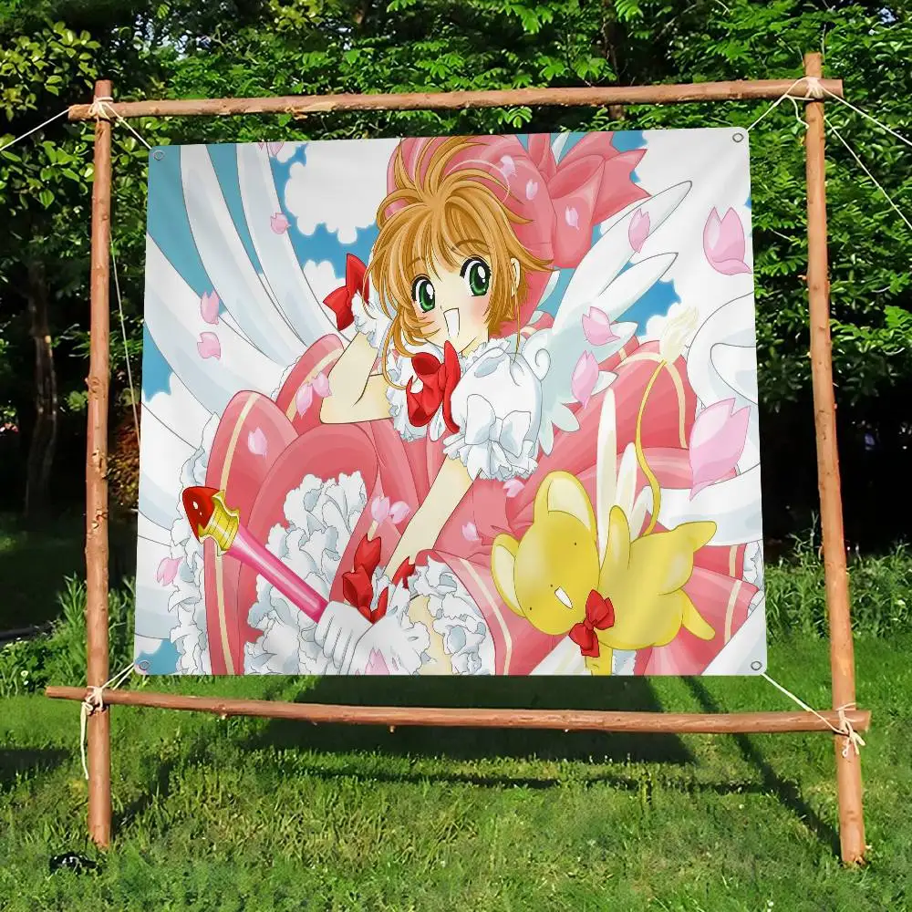 Cardcaptor Sakura Anime Colorful Flag Wall Hanging Bohemian Wall Banner Mandala Indoor Art Decor