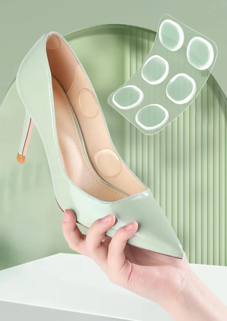 6pcs/set High Quality Silicone Gel Heel Stickers Adhesive Shoe Insole Insert Pad Cushion Foot Care Heel Grips Liner Protector