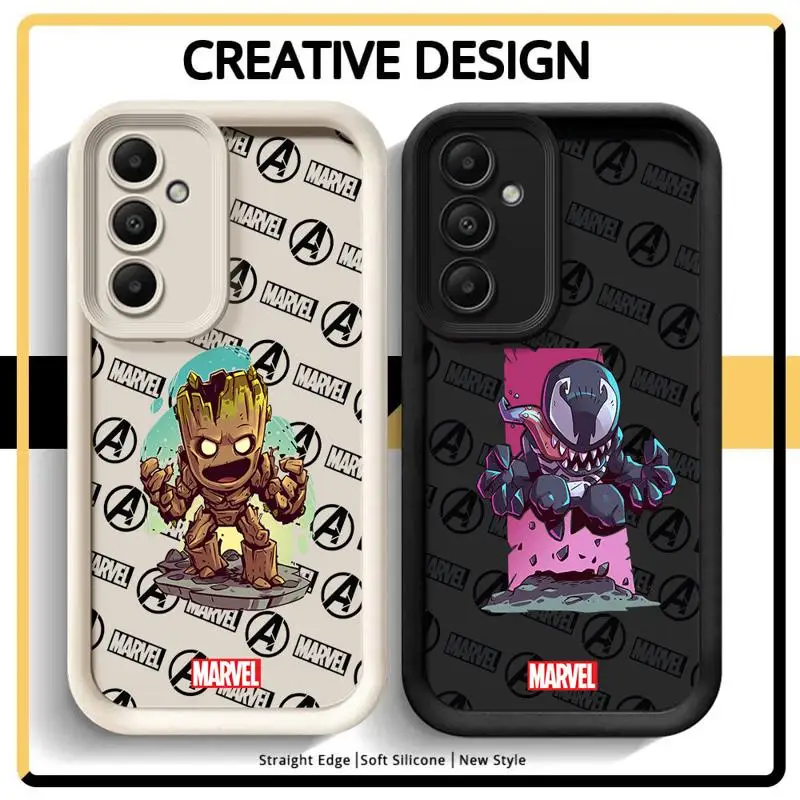 phone case for Samsung Galaxy A54 A53 A34 A23 A16 A12 A53 A52 A32 A35 A14 tpu funda waterproof caso Marvel Cartoon Groot Venom