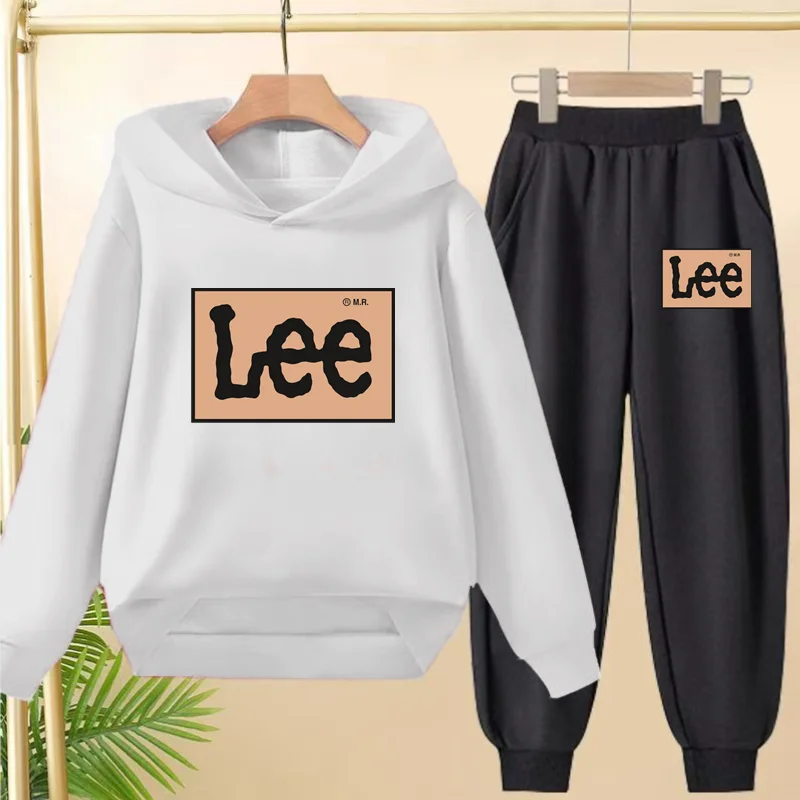 Abbigliamento sportivo per bambini, set uniforme sportiva, felpa con cappuccio da 3-13 anni + set di pantaloni lunghi, pantaloni sportivi per ragazzi e ragazze