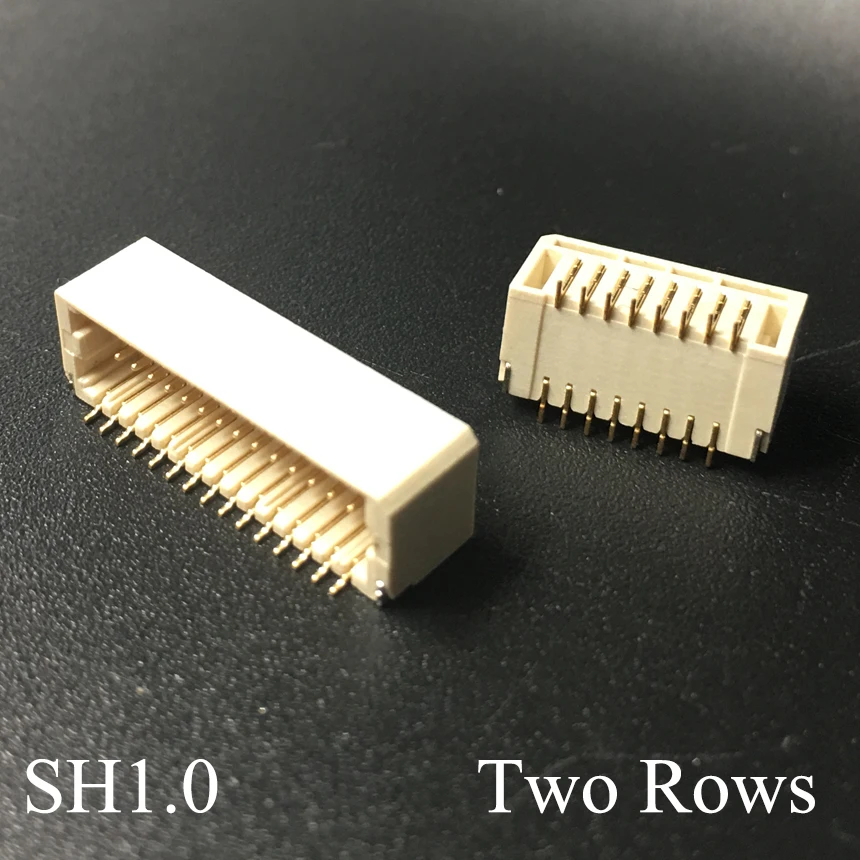 SH1.0 1.0mm Pitch 2*15P 2x15P 2*20P 2x20P 2*25P 2x25P Two Rows Horizontal Patch SMD SMT Female Socket Terminal Wafer Connector