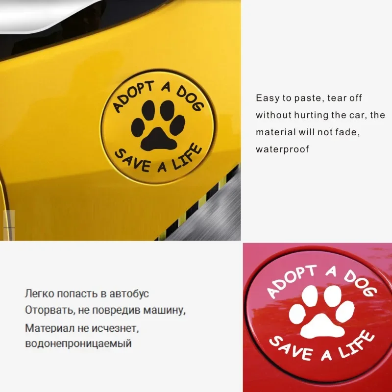 Waterproof and sunscreen Car Sticker Adopt A Dog Save A Life Car Motorcycles Auto Decoration Sticker