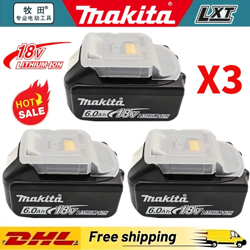 

Original Makita rechargeable power tool battery,replaceable LED lithium-ion battery,6.0 Ah 18V LXT BL1860B BL1860BL1850 BL1830