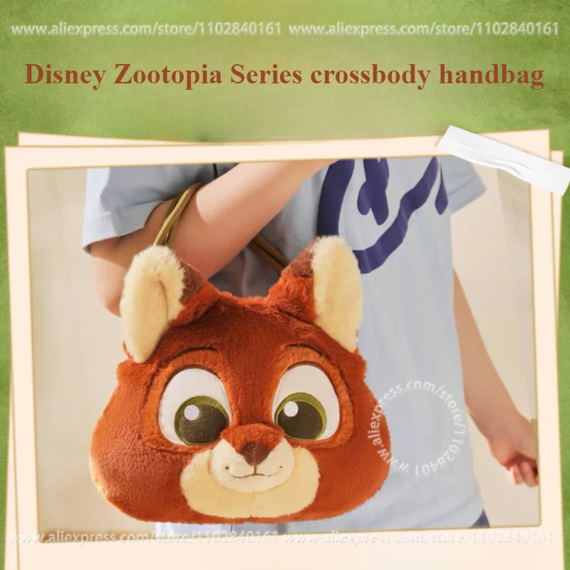 MINISO Crossbody Handbag Disney Zootopia Series Judy Hopps Nick Wild Plush Doll Large Capacity Bag Birthday Gift for Children