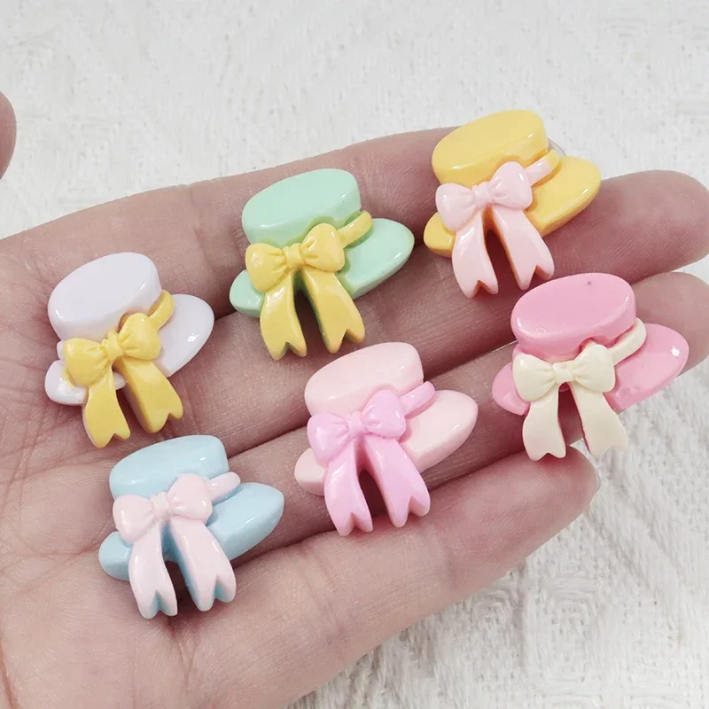 10/100pc DIY Hat Shape Resin Crafts Handmade Material Resin Patch Scrapbook Hair Clip Cup Album Hairpin Accessories Decoration