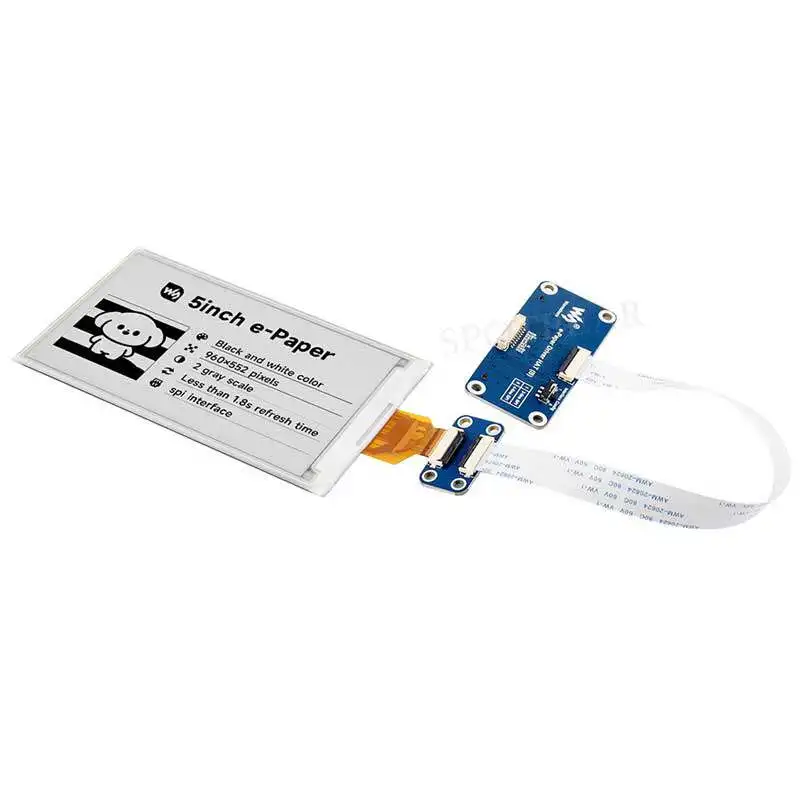 Raspberry Pi 5-inch e-Paper Electronic Ink Display, compatible with Arduino, Jetson, STM32, ESP32