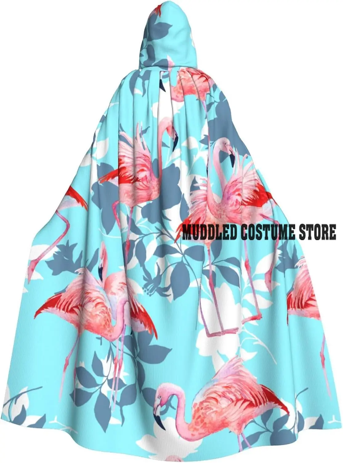 

Накидка с цветочным рисунком фламинго для Хэллоуина для взрослых, костюмный плащ для женщин и мужчин, аксессуар для накидки для вечеринки на Хэллоуин