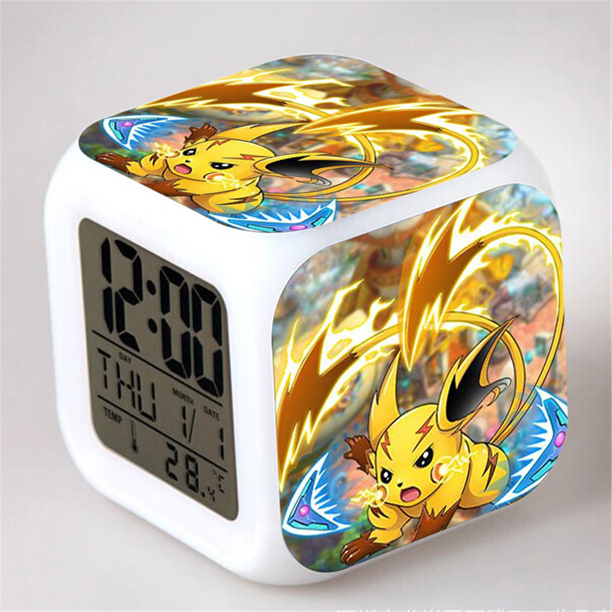 Anime Pokemon Pikachu Clocks Venusaur Blastoise Butterfree Vulpix Eevee Vileplume Ponyta Electabuzz Alarm Clock Figures Toy Doll