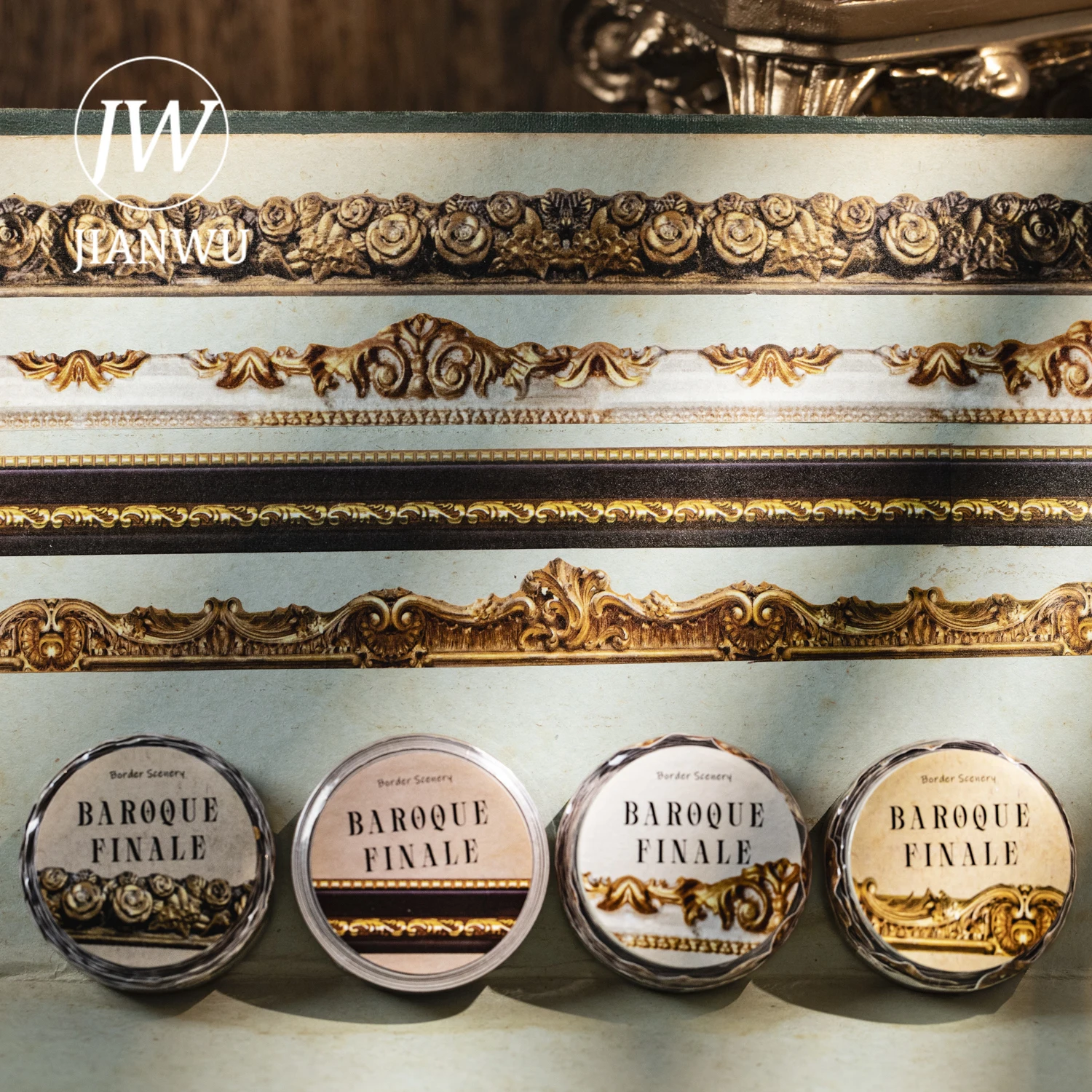 

Клейкая лента JIANWU серии Baroque Finale: винтажный цветочный узор, пейзажный дизайн, для скрапбукинга, креативного дневника и канцелярских принадлежностей