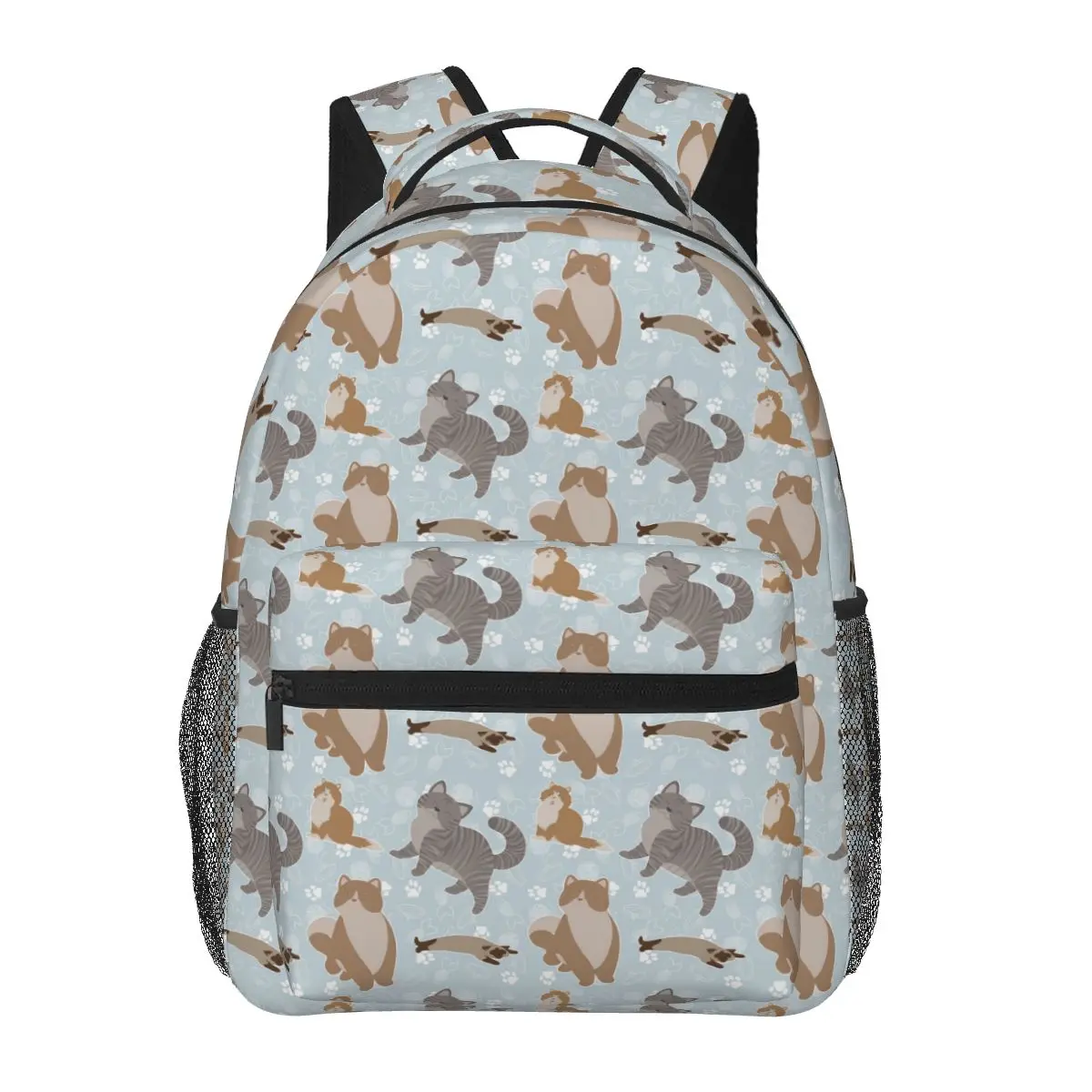 Gray Ginger And Siamese Kittens Cats  Backpacks Boys Girls Bookbag Students School Bags Kids Rucksack Shoulder Bag big Capacity