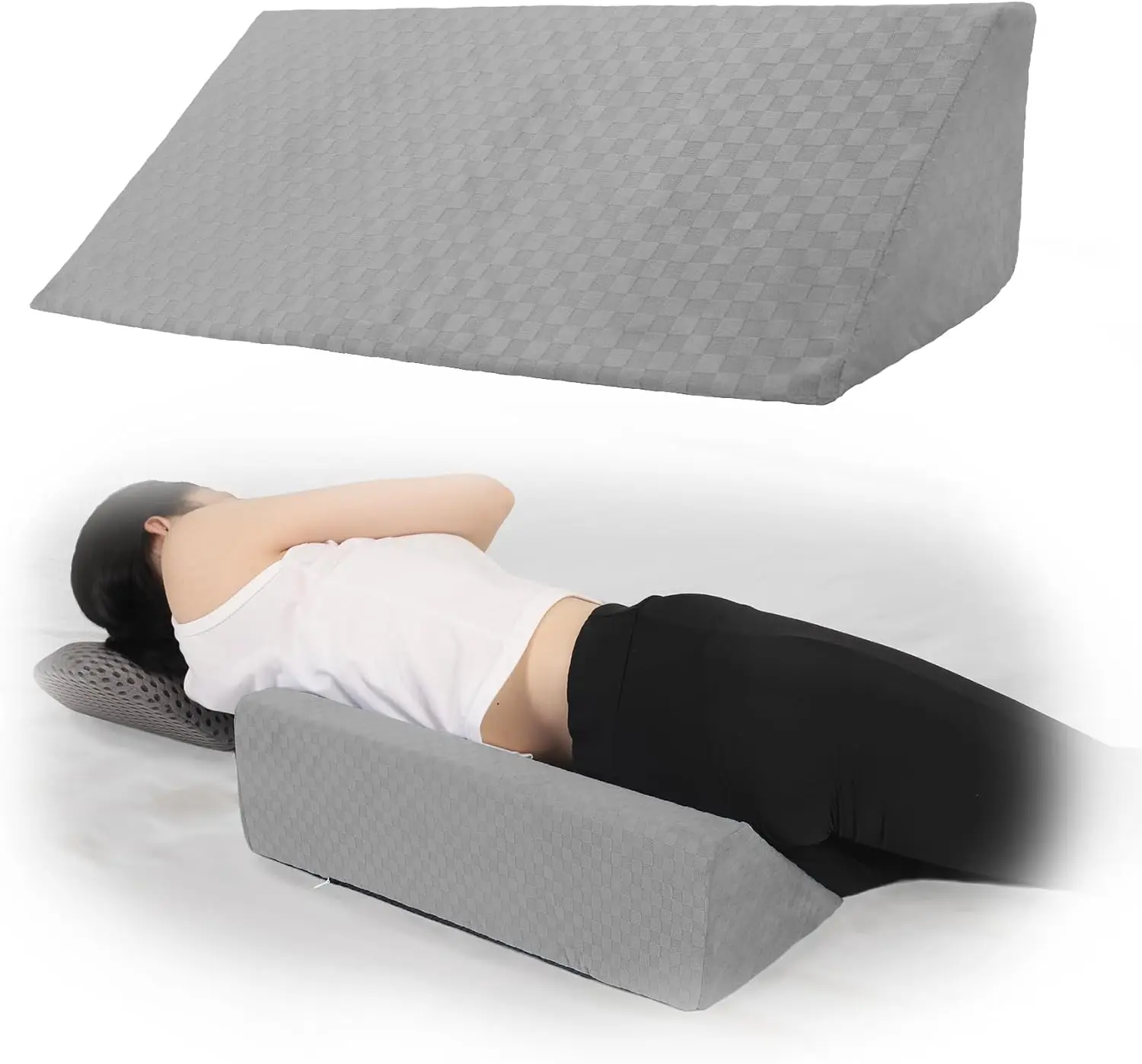 

Подушка-клин из пены с эффектом памяти для сна на боку, для беременных и для восстановления после операций, со съемным чехлом