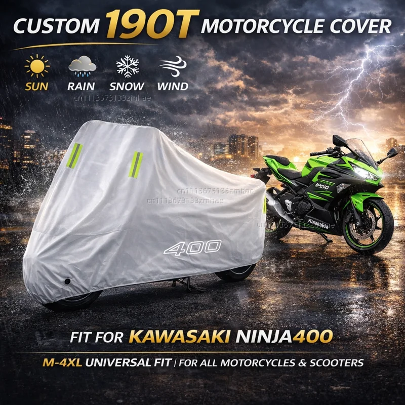 

Чехол для мотоцикла KAWASAKI NINJA400 Z400 NINJA 400 Z 400 2018-2024 2025, водонепроницаемый, сверхпрочный, для улицы, защита от дождя, пыли и солнца