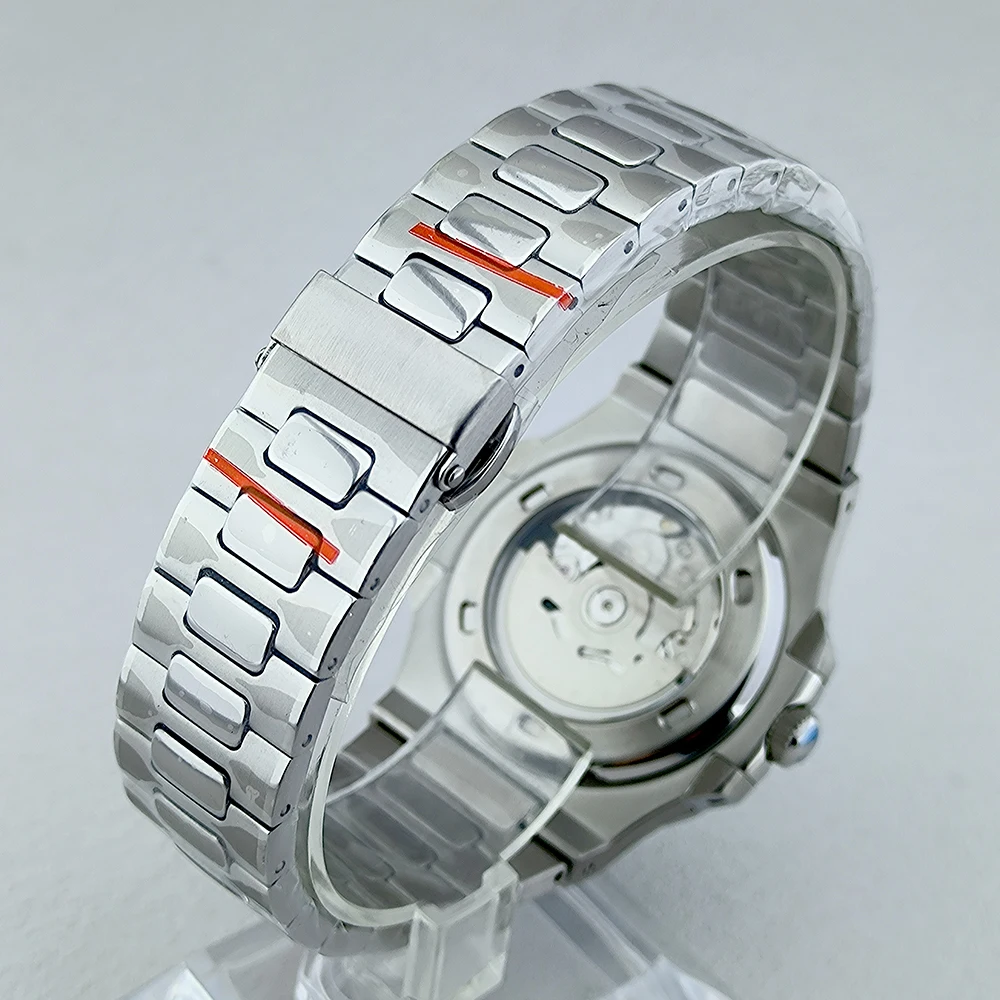 NH35 Watch Silver Watch Blue Dial Men's Watch Stainless Steel Mechanical Watch  NH35 Automatic Mechanical Movement