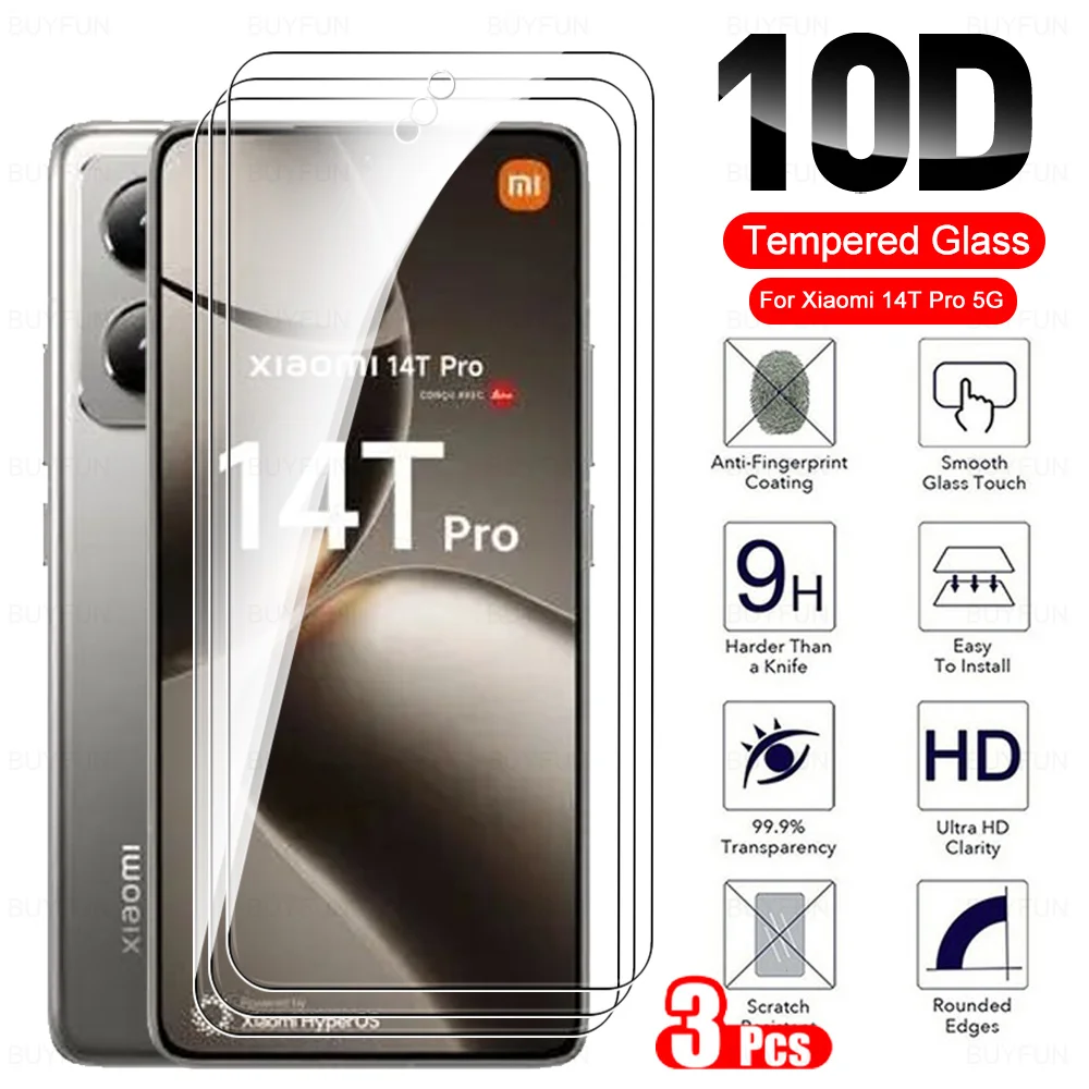 3 قطعة غطاء كامل الزجاج ل Xiaomi 14T برو حامي الشاشة الزجاج المقسى Xiaomi14T Xiaomi14TPro Mi 14Tpro 14 T T14 5G فيلم الهاتف