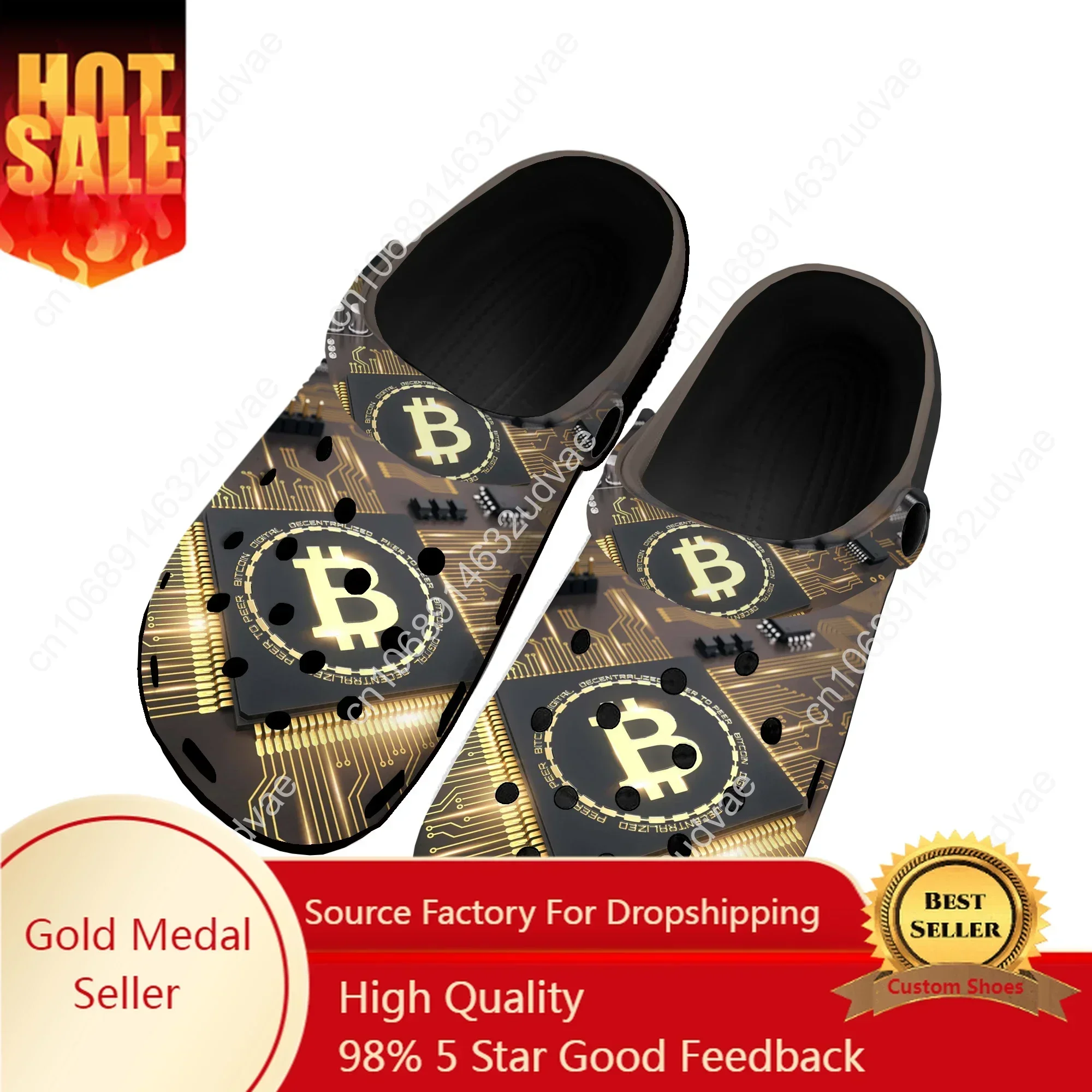 

Bitcoin Cryptocurrency Miner BTC Home Clogs Custom Water Shoes Mens Womens Teenager Shoe Garden Clog Beach Hole Black Slippers